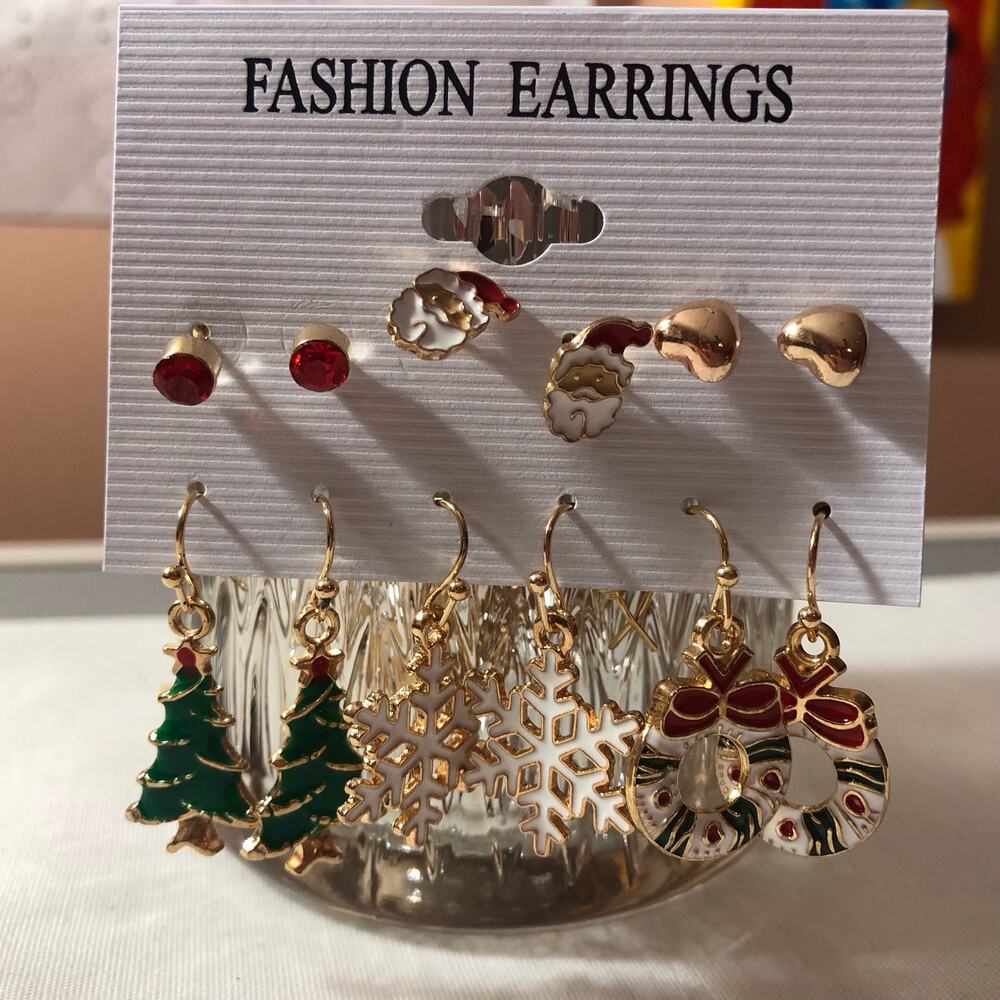 Collection of Christmas Winter Earrings 6 pair
